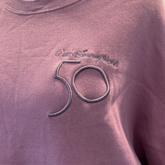 Walt Disney World 50th spirit jersey lilac sequin sweatshirt limited and rare - Picture 2 of 12